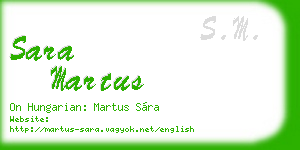 sara martus business card